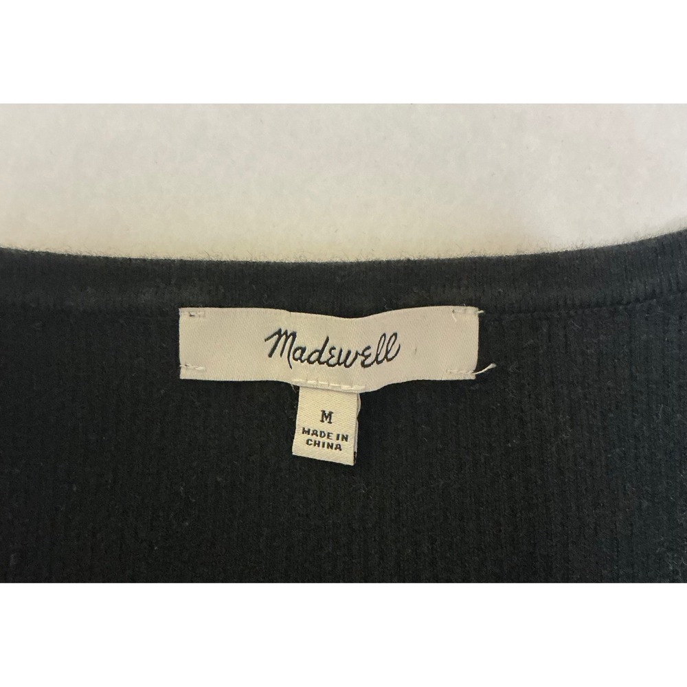 Madewell Blanket Stitch Knit Crewneck ButtonUp Sweater Tank Quiet Luxury Minimal - Picture 5 of 7